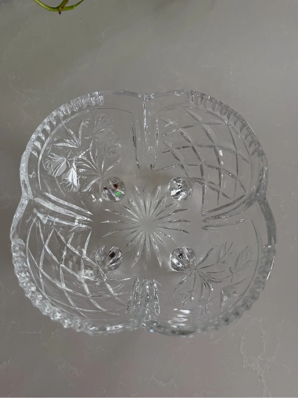 Vintage Cut Crystal Covered Candy Dish 10” Footed Lidded Trinket Bowl NWOT